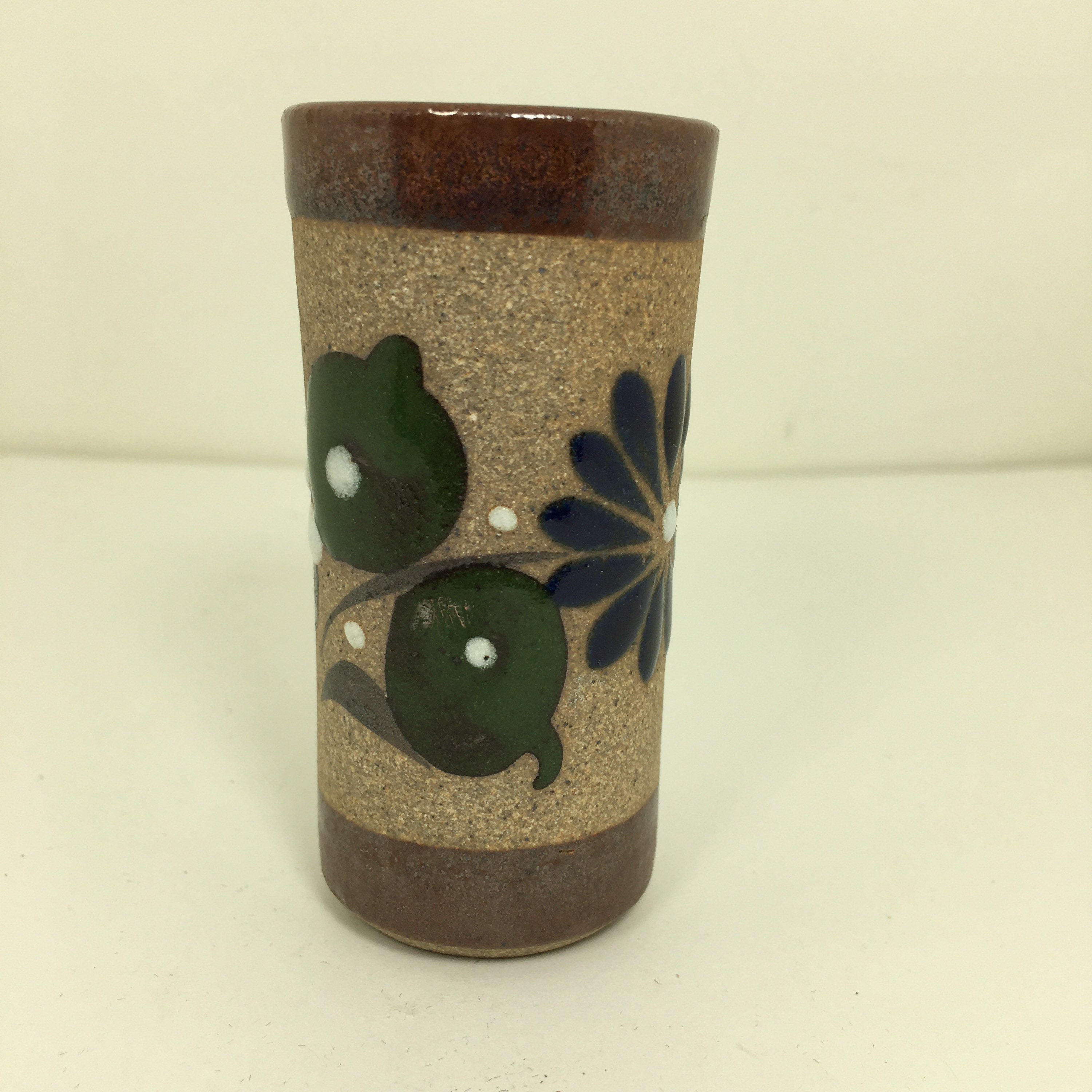 Miniature Brown Flower Vase Handpainted Mexico Etsy UK