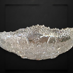 Pressed Glass Relish Dish, Vintage Glass Serving Dish