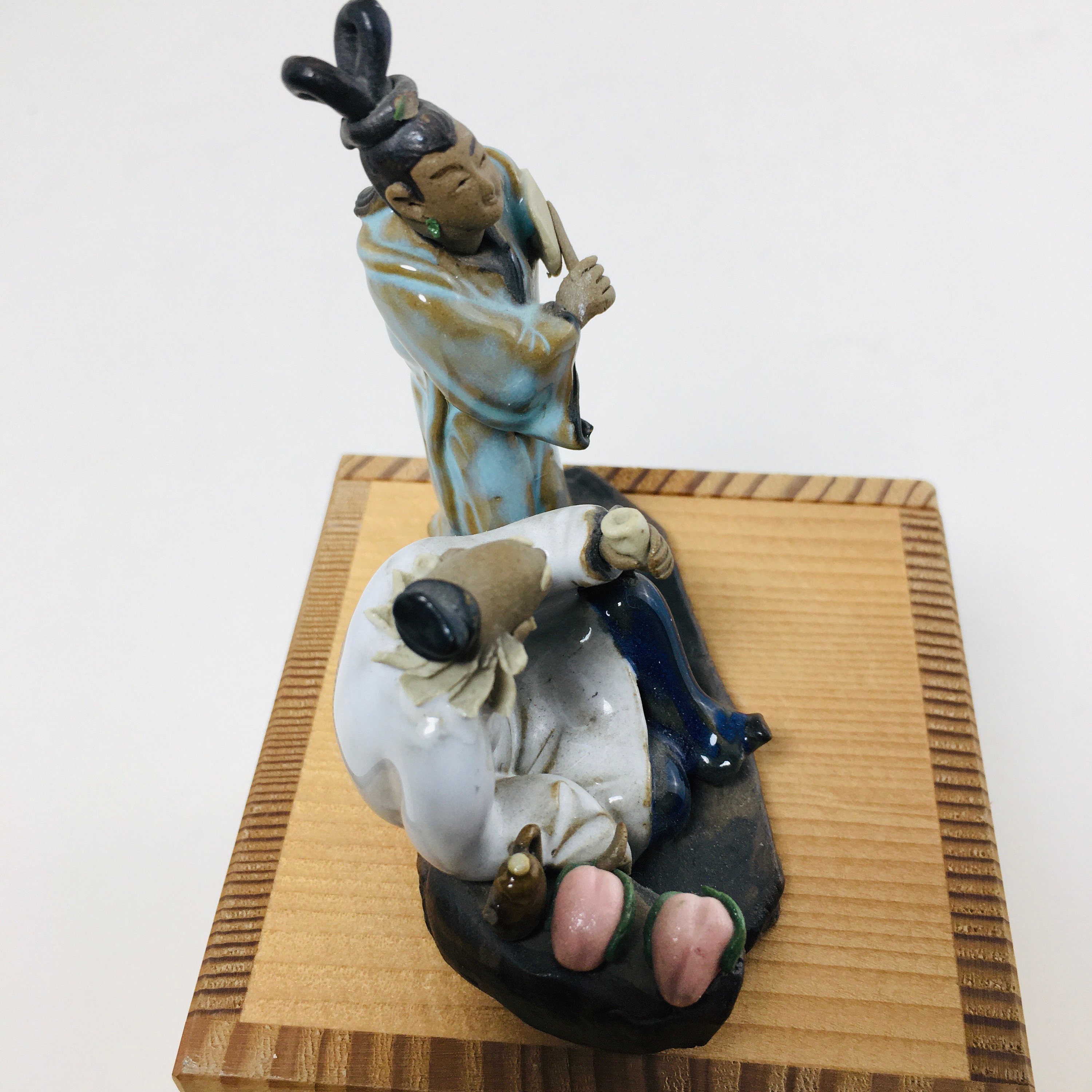 Asian Mudmen Figurine Two Wise Men Etsy
