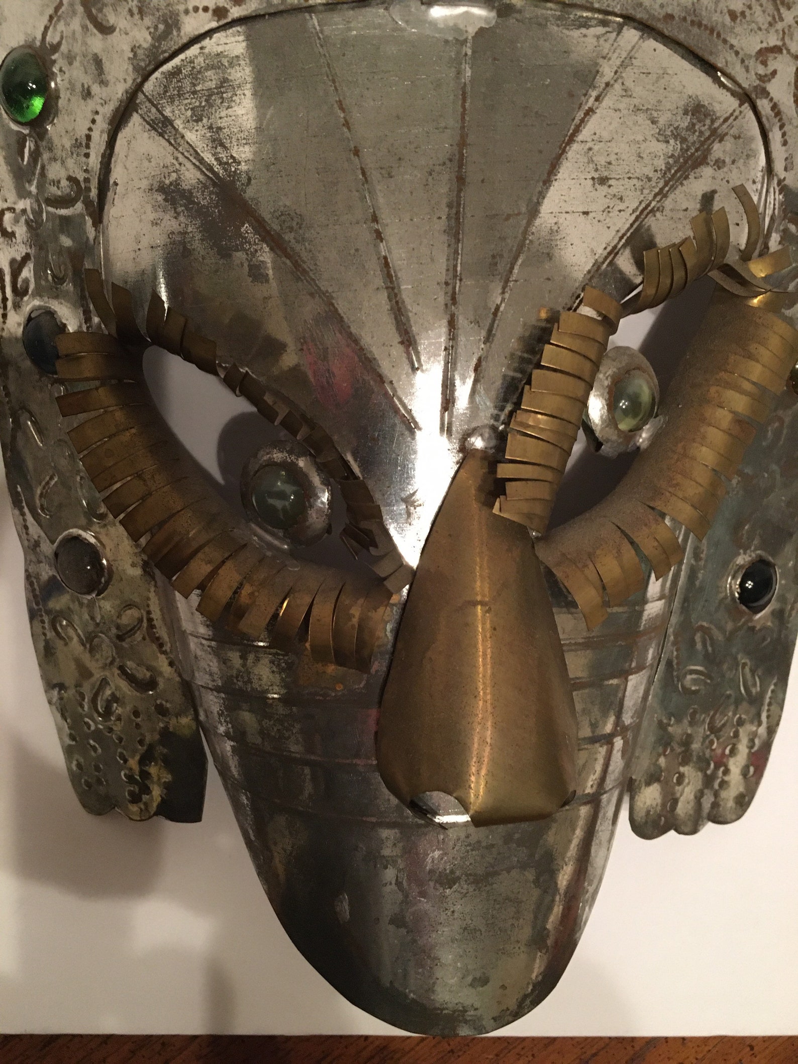 Ceremonial Mask Handcrafted Metal Mexican Mesoamerican Mask Etsy