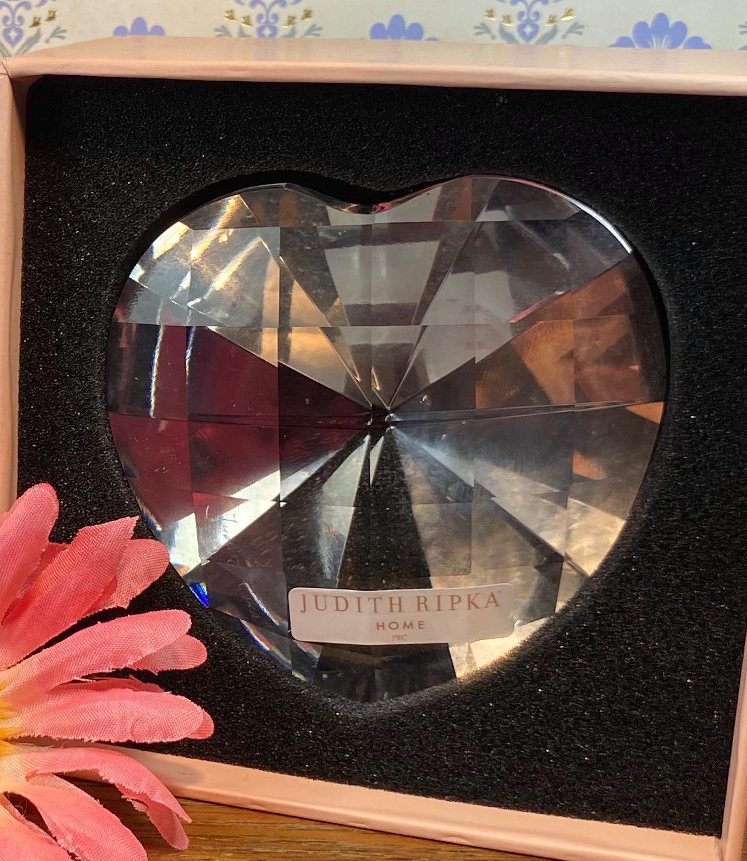 Judith Ripka Heart Paperweight, Crystal Valentine's Day Heart