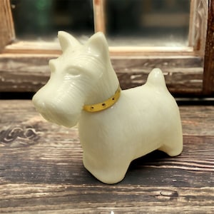 Bottiglia di Colonia AVON Scotty Dog, bottiglia di vetro di latte Queen of Scots Scottish Terrier