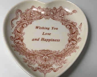 Heart Shaped Dish Spode Porcelain Heart Dish, Trinket Plate, Ring Dish, heart plate, friendship gift