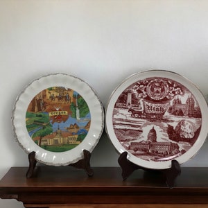 Collectible State Souvenir Plate, Utah State Souvenir Plate and Oregon Souvenir State Plate