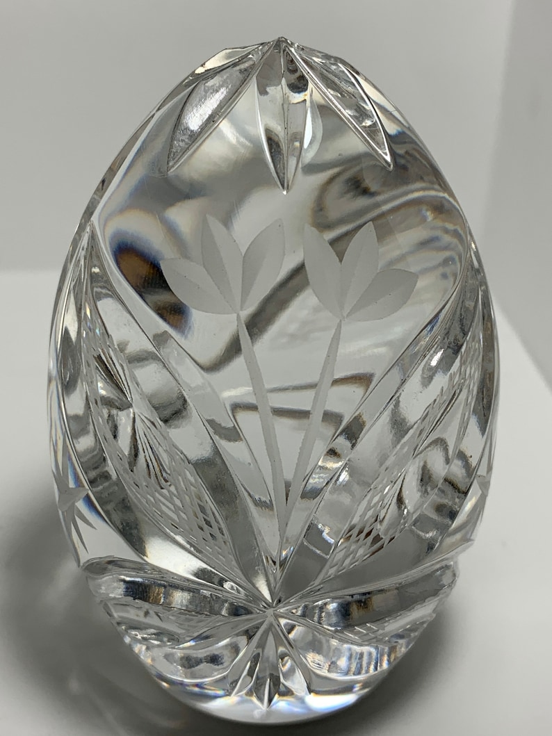 Lead CRYSTAL EGG PAPERWEIGHT by Sullivans Hand Made In Etsy