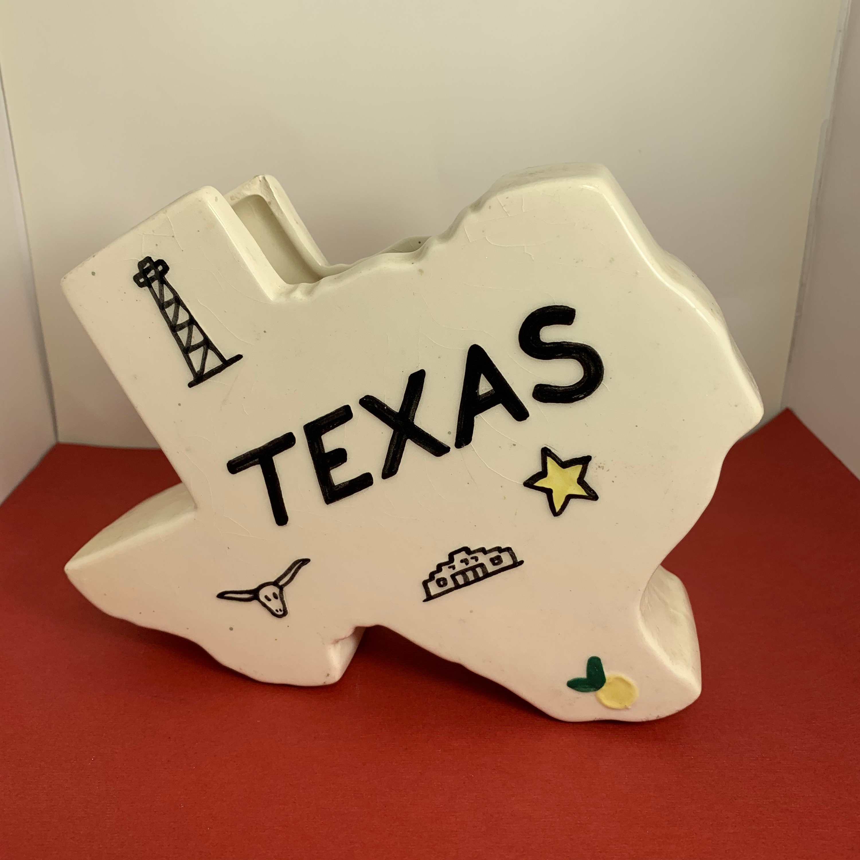 Vintage Texas Souvenir Texas State Shaped Wall Pocket Milford Etsy