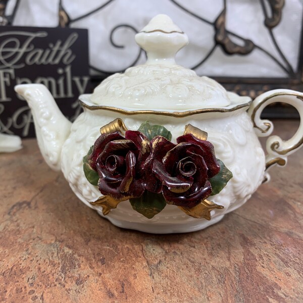 Rose Teapot Etsy