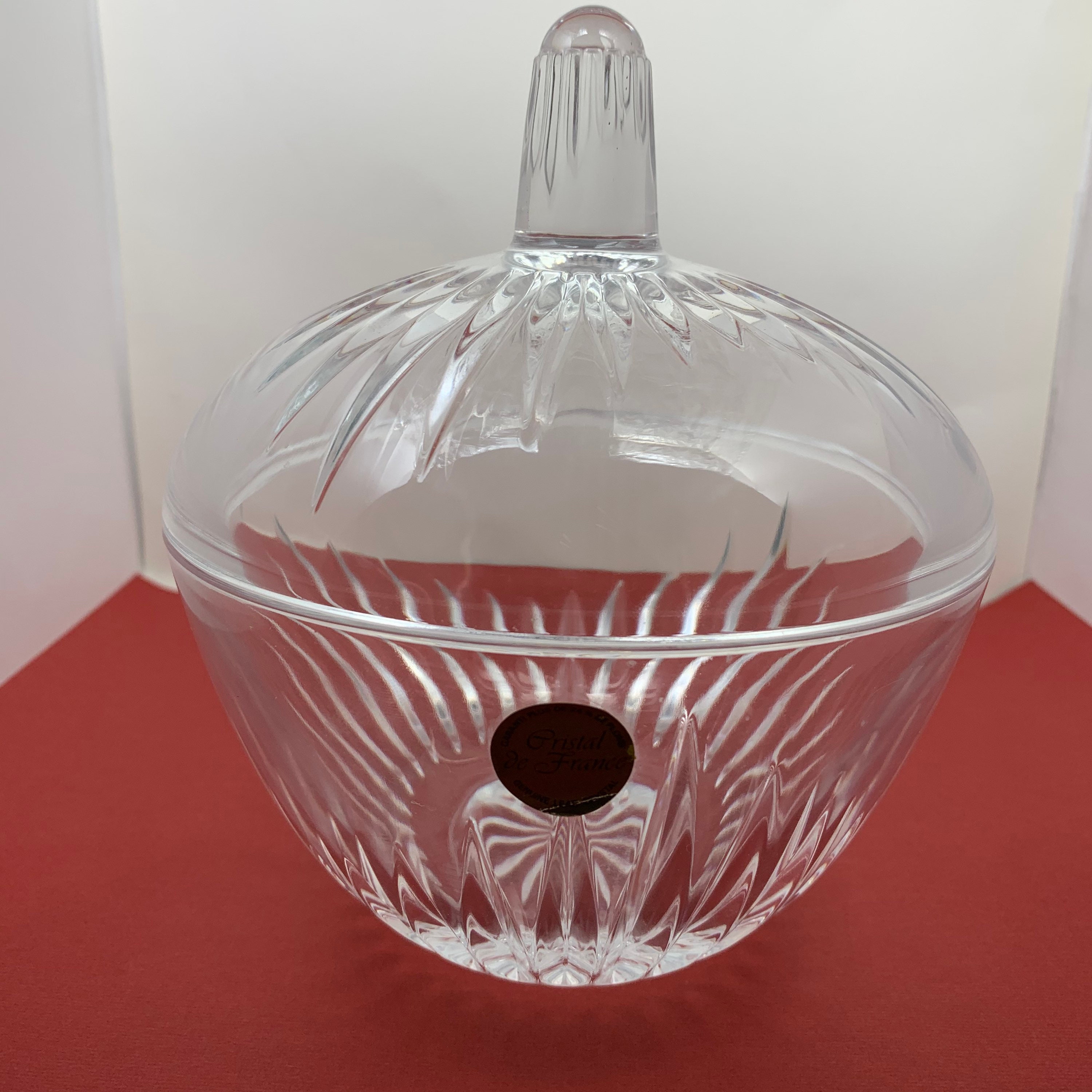 Vintage Crystal Candy Dish with Lid Cristal de France Lead Etsy