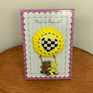 Eres Especial - 3D Amistad Postal / Placa de Cartón - Osos Balanceándose en un Girasol