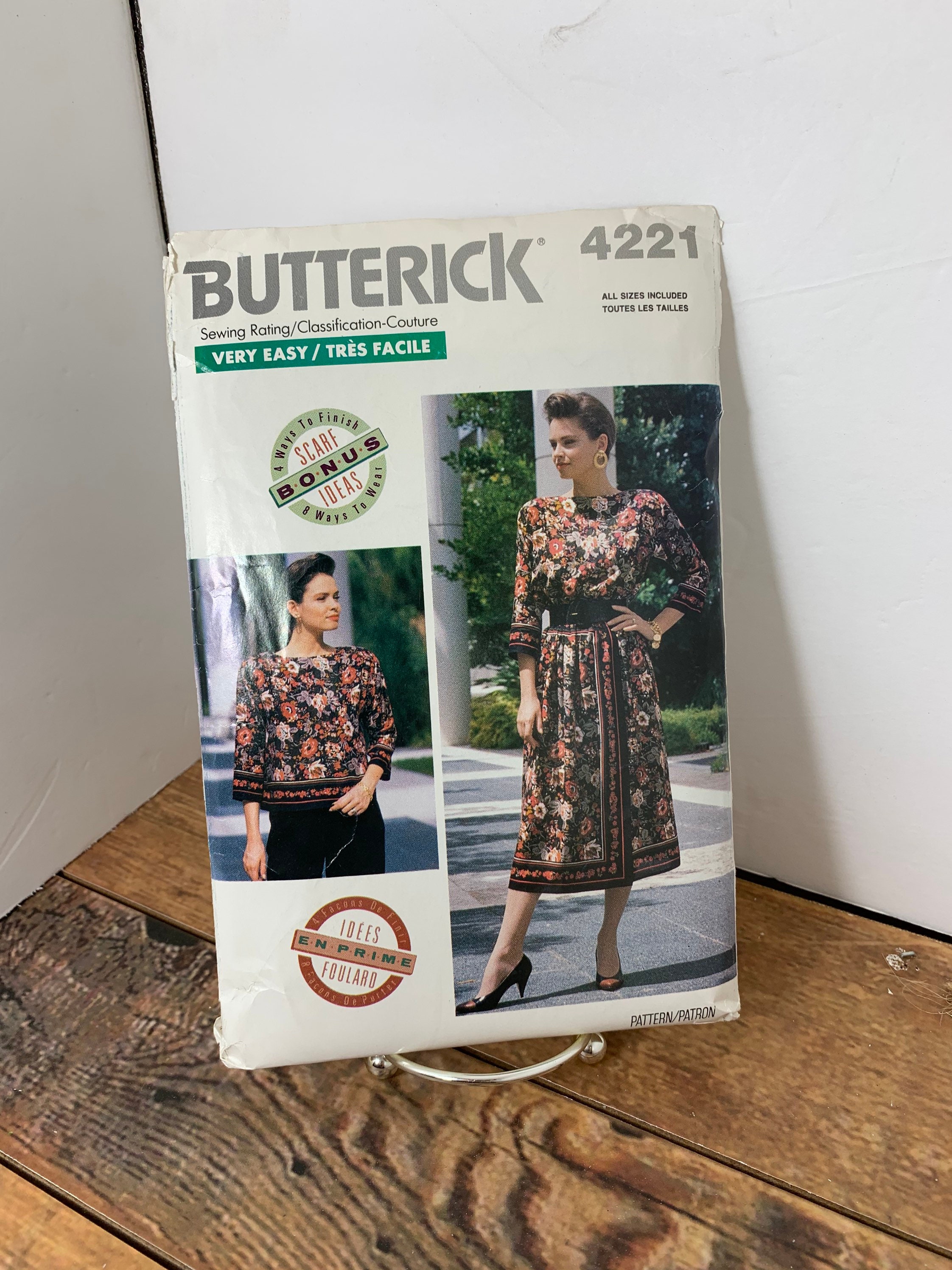 Vintage Sewing Pattern, Dress Pattern Butterick 4221 - Skirt Pattern ...