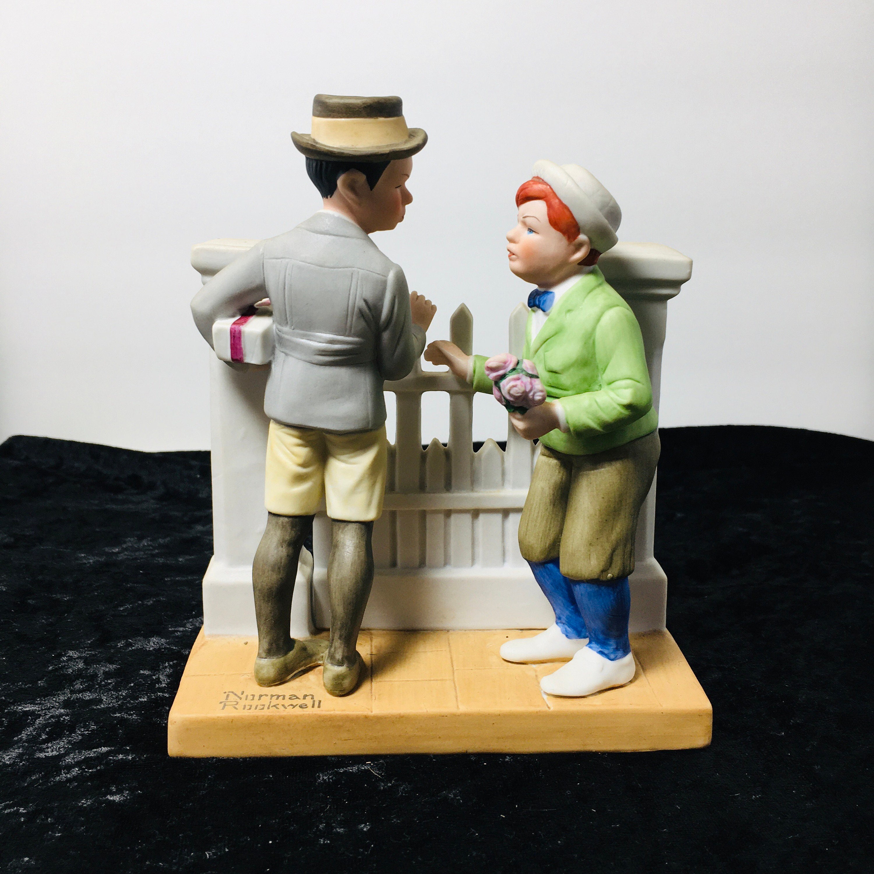 Norman Rockwell the Rivals Figurine Danbury Collectible Norman Rockwell