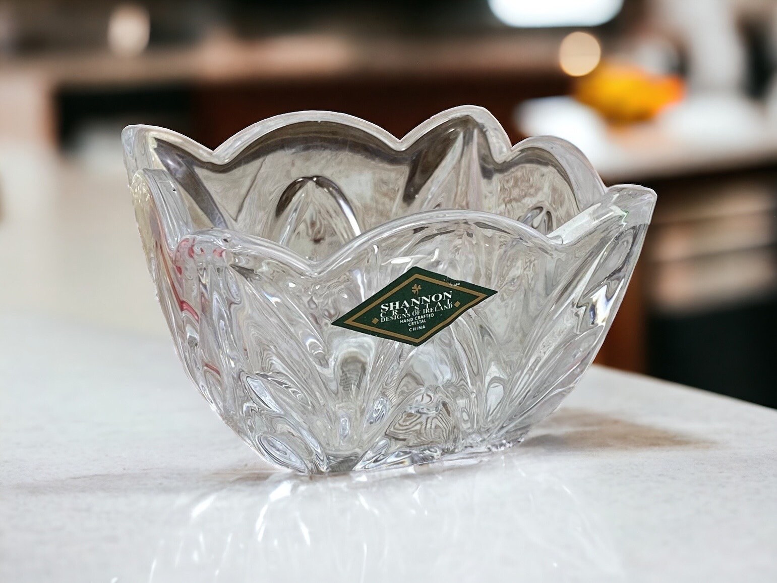 Shannon Crystal Square Candy Bowl Candle Holder Dish - Godinger