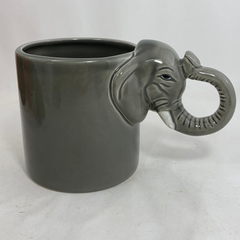 Vintage Gray Elephant Mug Coffee Tea Cup by Bergschrund Seattle, 1987, Vintage image 5