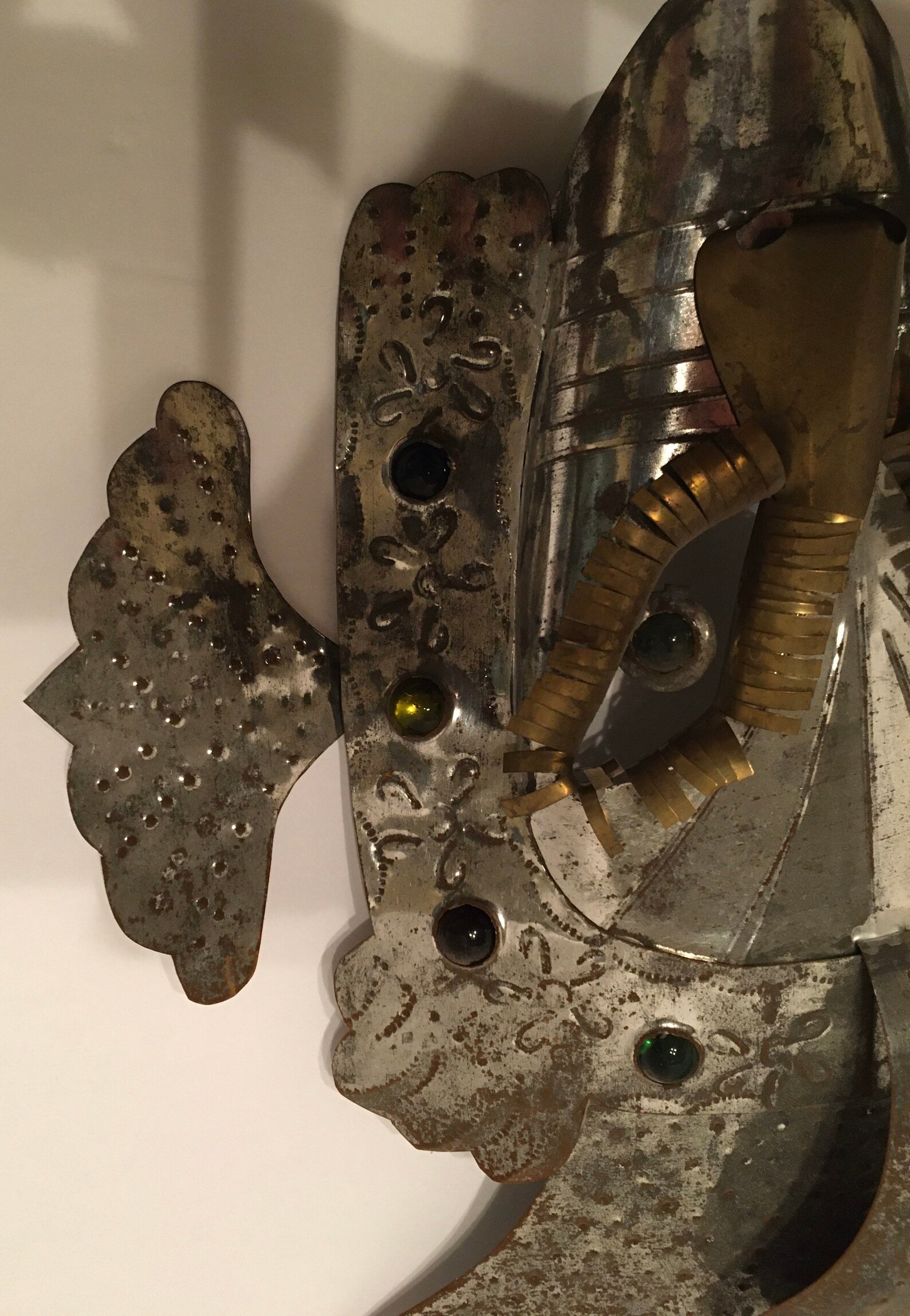 Ceremonial Mask Handcrafted Metal Mexican Mesoamerican Mask Etsy