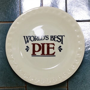 Vintage Mount Clemens Pottery Pie Plate, World’s Best Pie Plate, Collectible Pie Plate Baker Gift, Pie Serving Plate, Country Cottage Decor