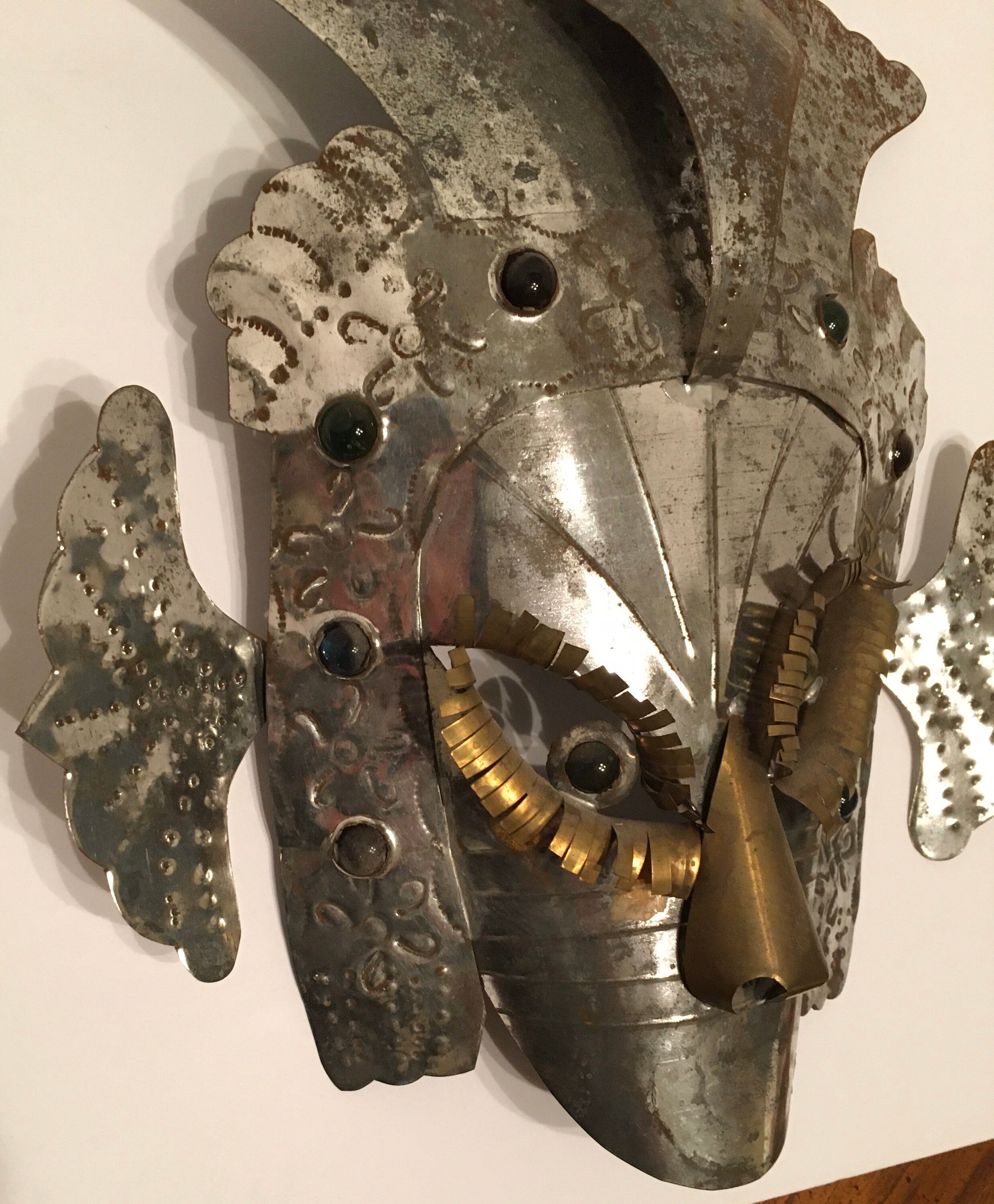 Ceremonial Mask Handcrafted Metal Mexican Mesoamerican Mask Etsy