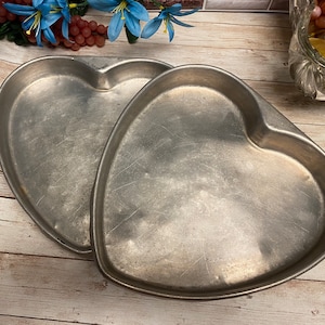 Aluminum Heart Shaped Cake Pans Heart Mold Tart Pans vintage