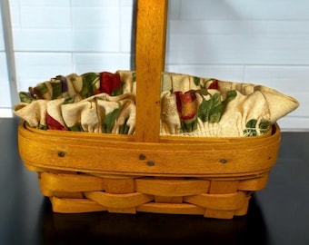 Longaberger Classic Fabric Liner and Plastic Cover Basket With