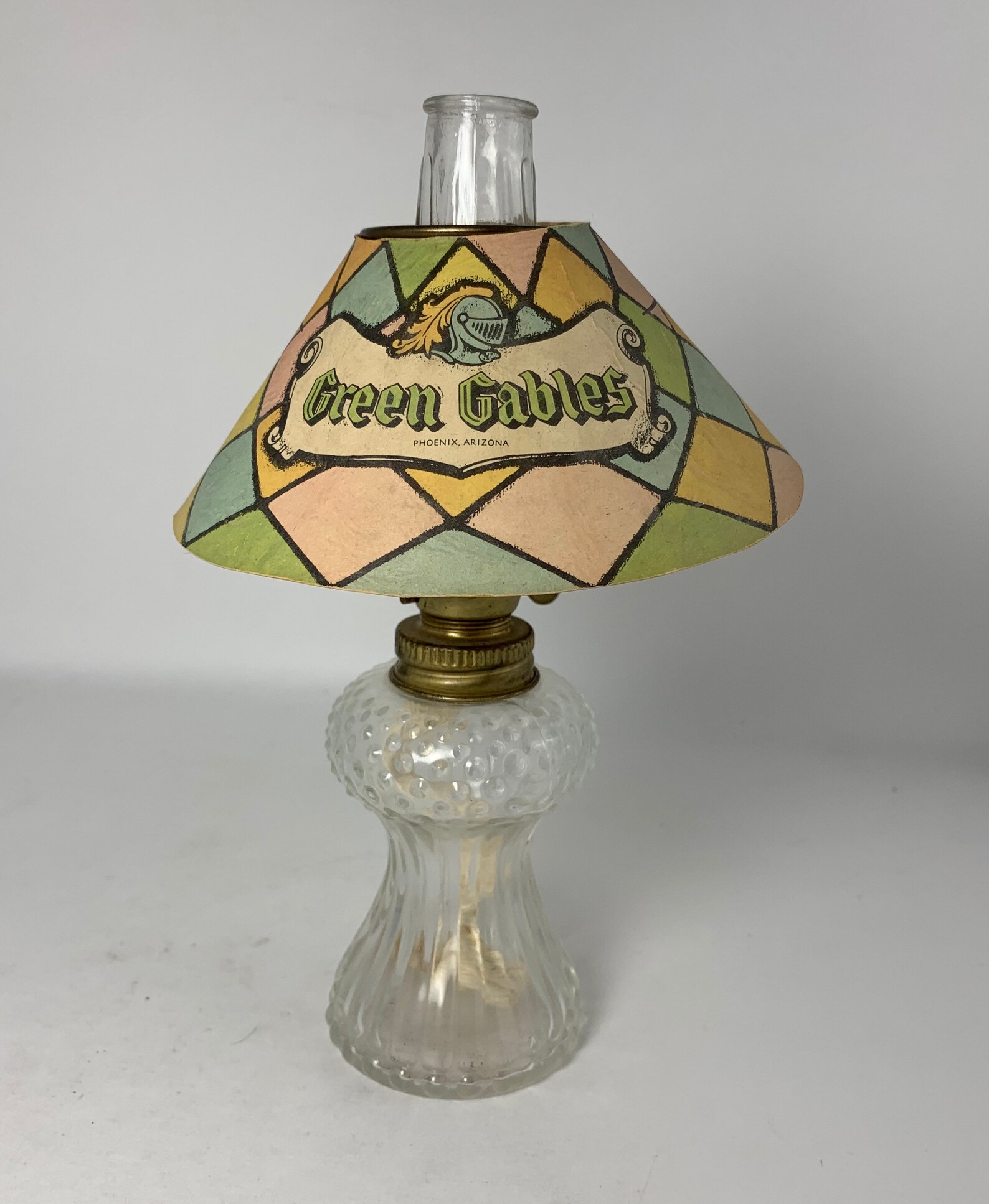 Vintage Miniature Oil Lamp With Clear Hobnail Glass Kerosene Etsy UK