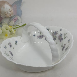 Wedgewood Basket April Flowers Pattern Fine English Bone China Basket, Candy Dish