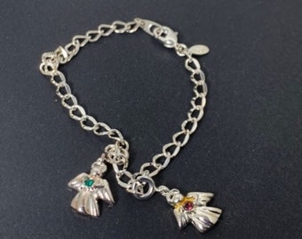 Pulsera Vintage Premier Designs Pulsera con dije de ángel • Pulsera con dije de eslabones en tonos plateados • Pulsera con dije Nicole