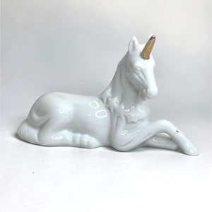 Porcelain White Unicorn With Gold Horn - Etsy