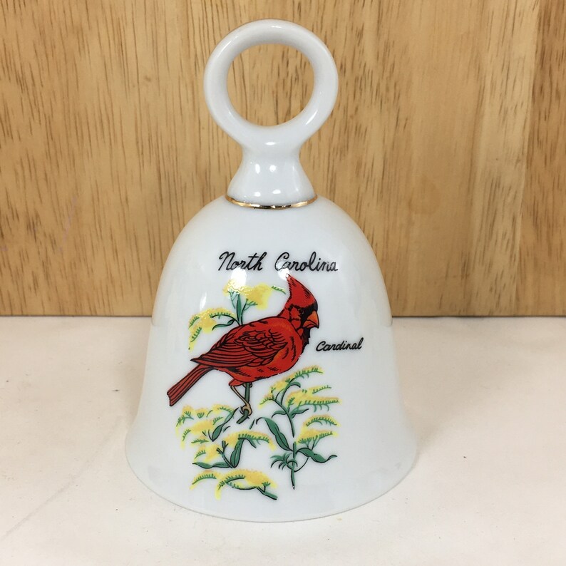 Bell, Hand Bell, Cardinal Hand Bell, Vintage State Souvenir China Bell ...