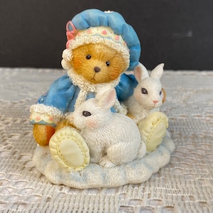 Cherished Teddies - Sonja Holiday Cuddles #622818 - Bear with Rabbits Figurine by Enesco