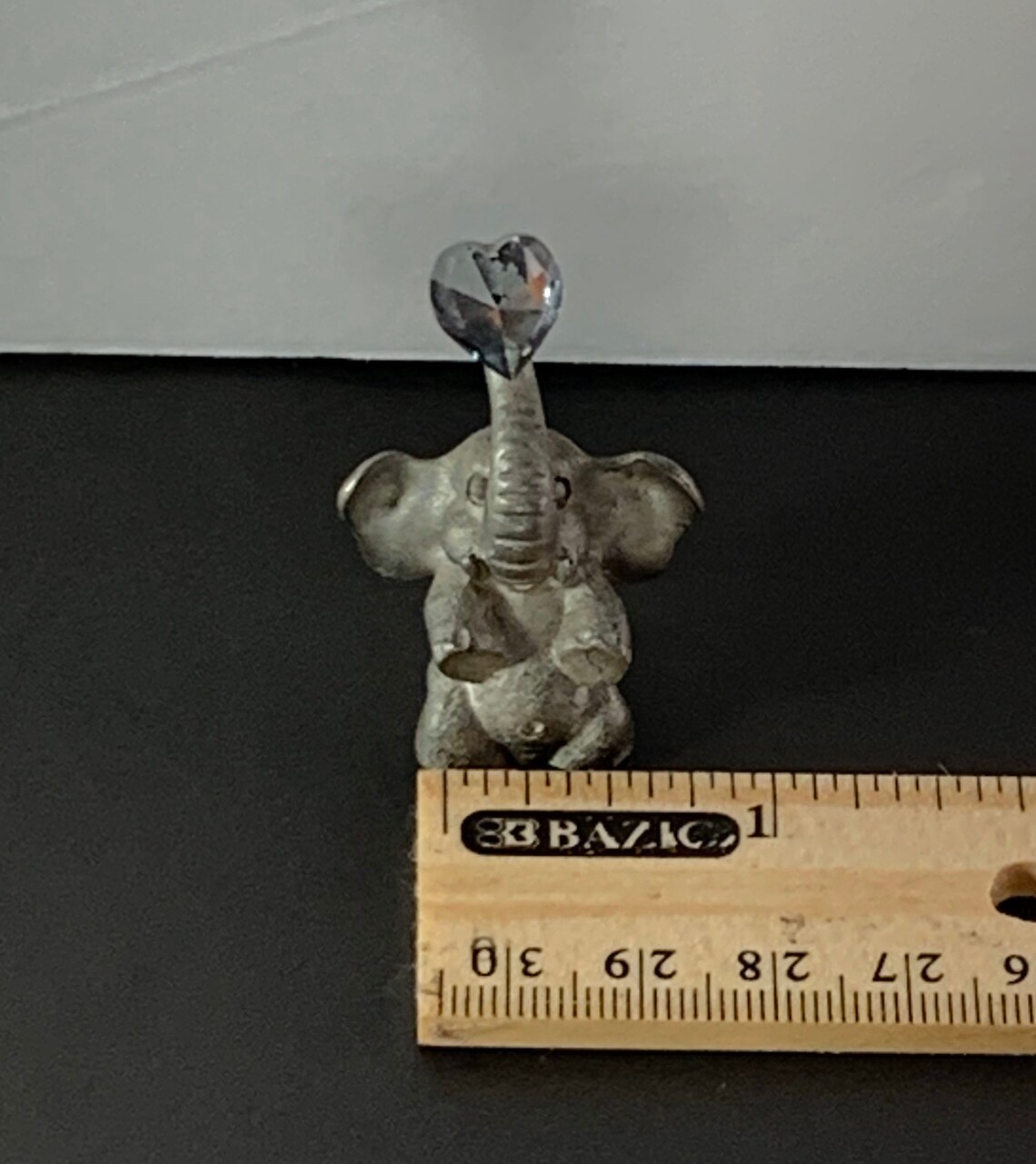 Miniature Pewter Elephant With Crystal Heart Spoontiques 148 Etsy