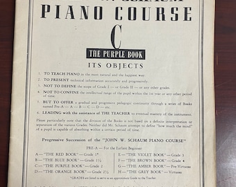 Vintage John W. Schaum Piano Course C - The Purple Book 1945
