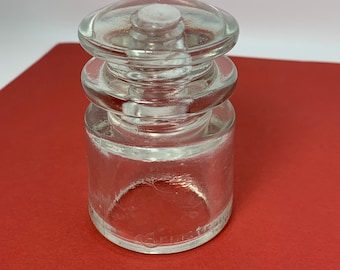 Vintage Glas Isolator von Armstrong - Circle A Clear Glass Insulator