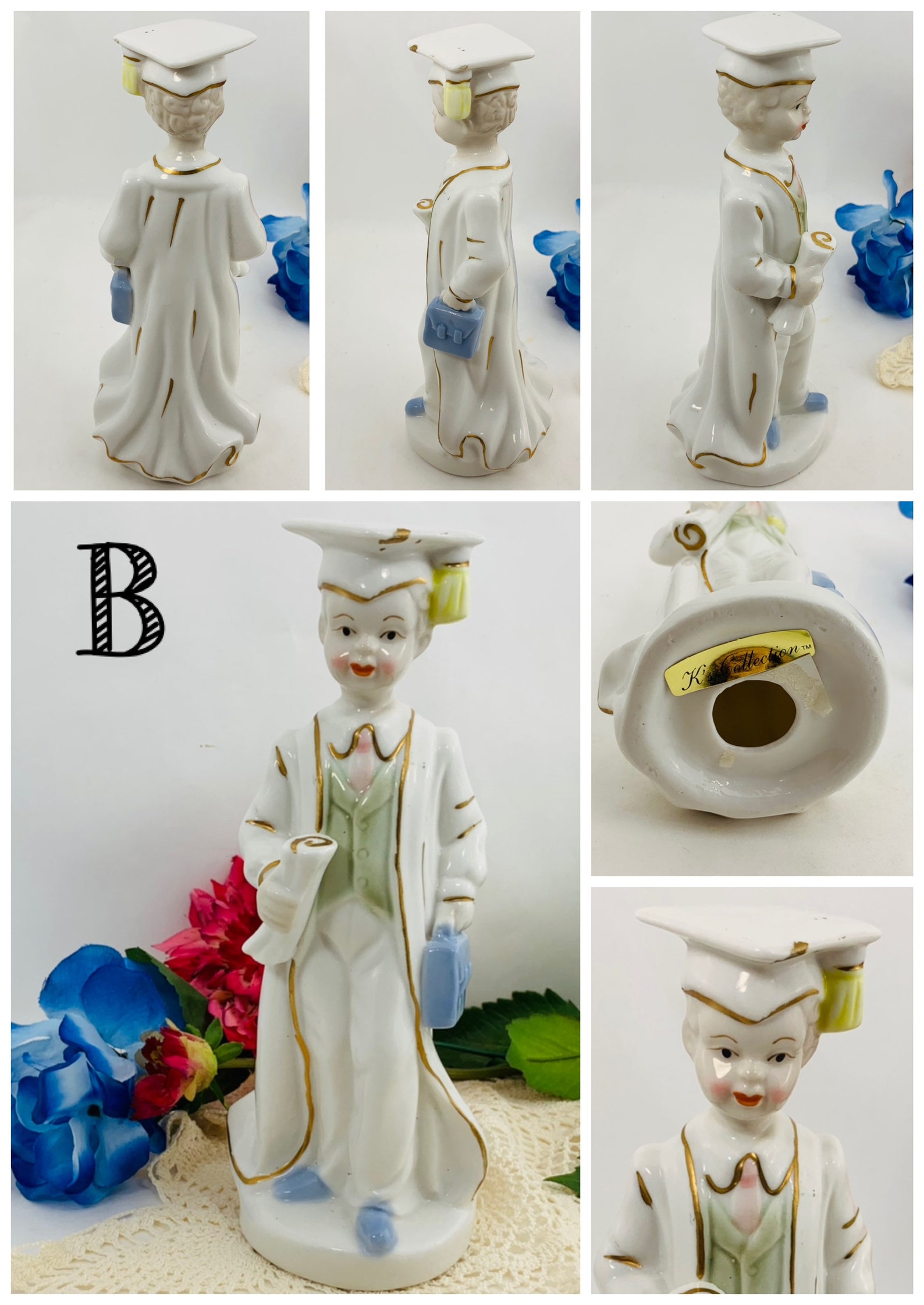 Graduation Figurine Boy Porcelain Graduation Gift Ks Etsy