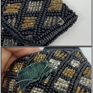 Vintage Beaded Purse Pouch, Seed Bead Accessories Bag image 7