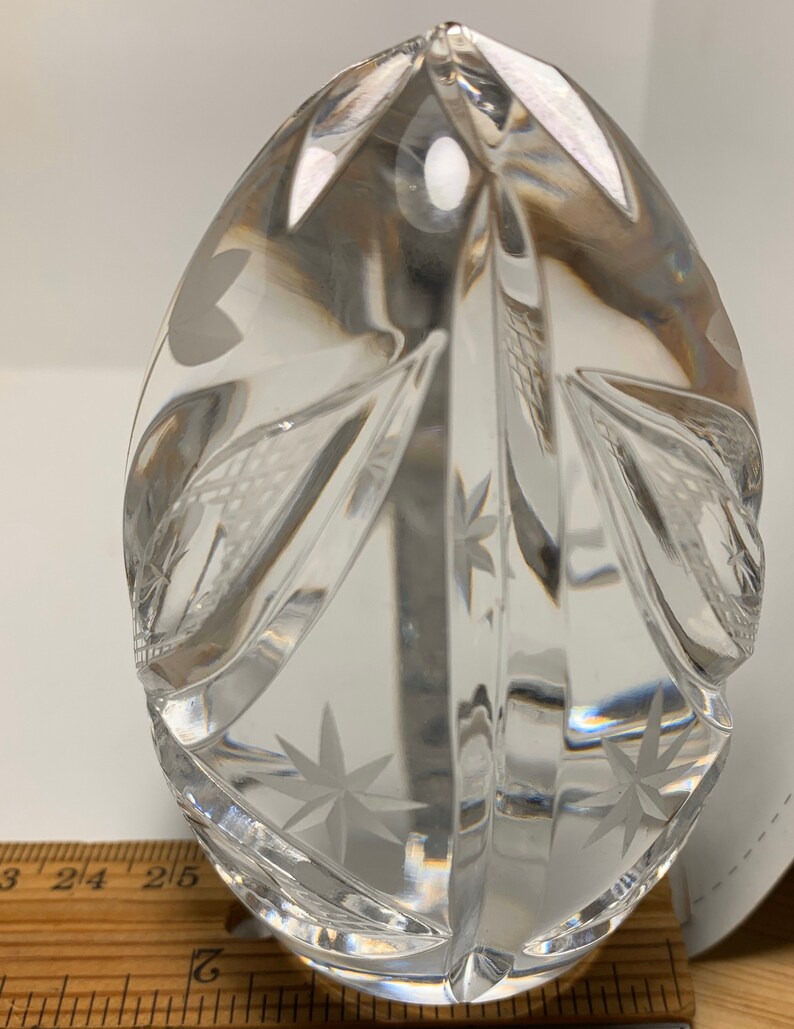Lead CRYSTAL EGG PAPERWEIGHT by Sullivans Hand Made In Etsy