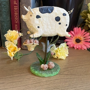 Vintage Spotted Pig Figurine
