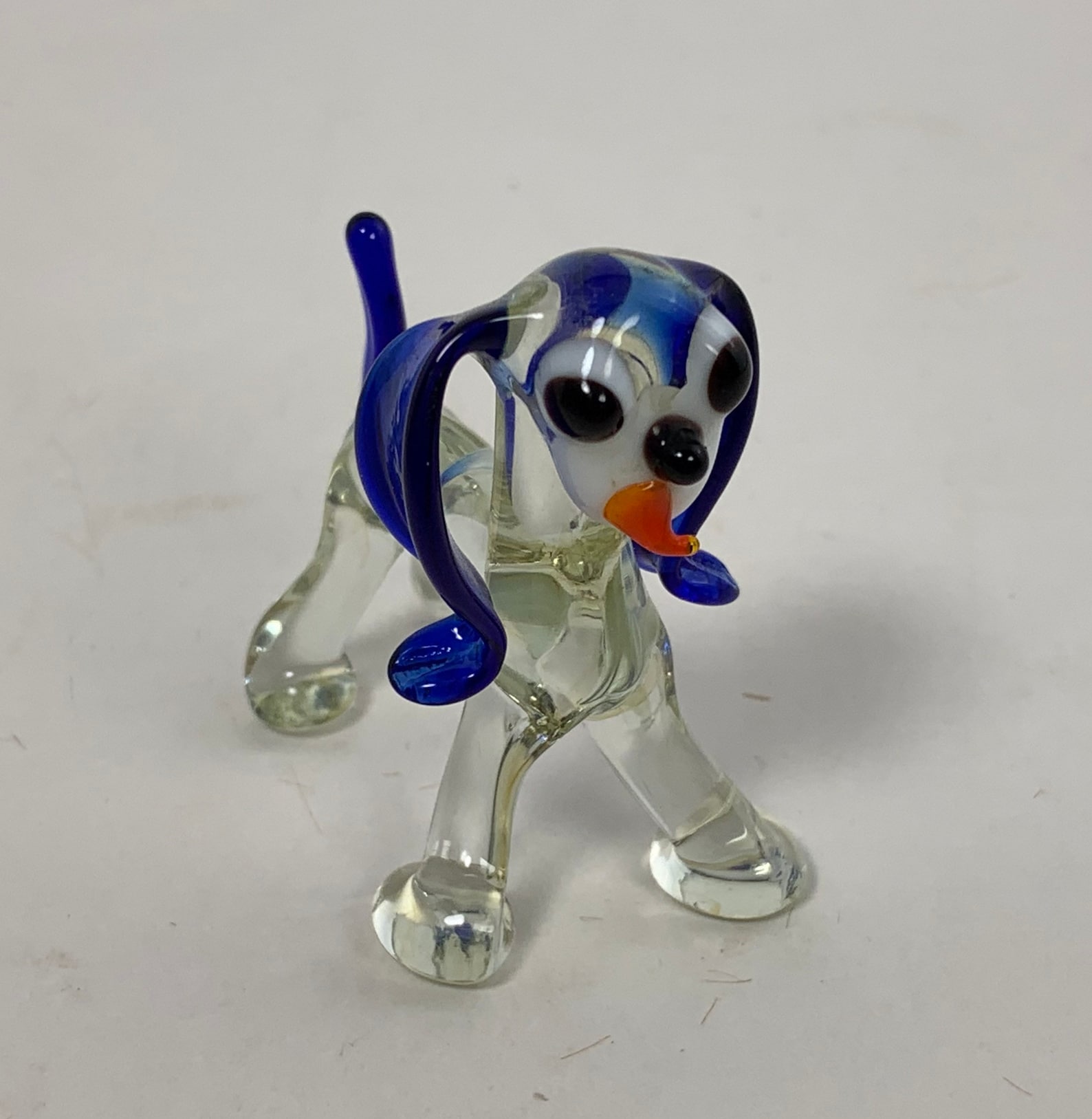 Blown Glass Dog Art Glass Sculpture Small Glass Dog Figurines Etsy