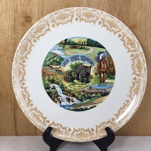 Great Smoky Mountains National Park Souvenir Plate, Tennessee Plate, North Carolina Plate, Vintage Collectible Plate