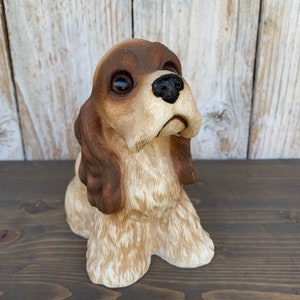 Figurine de chien cocker, décoration de jardin d&#39;art de cour par Artline, ornement de pelouse vintage
