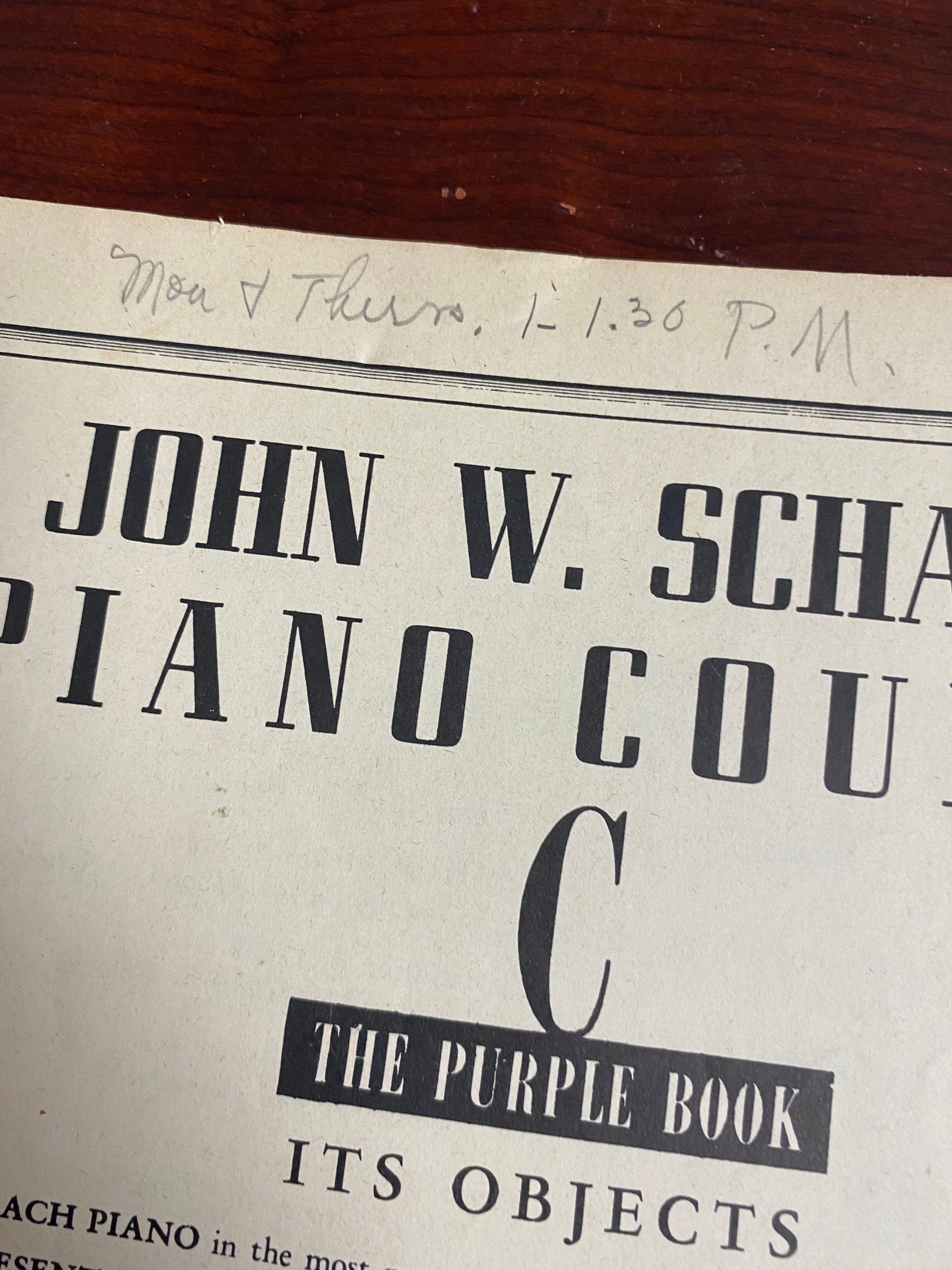 ビンテージJOHN W. SCHAUMBURG PIANO指導本(‘45年Be. Vintage John W. Schaum Piano Course C - the Purple Book 1945 - Etsy