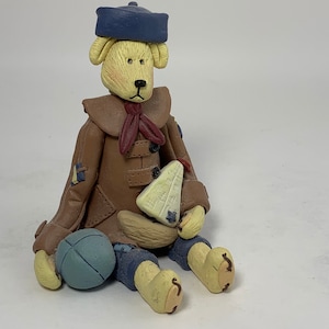 Vintage Dave Grossman Creations Teddy Bear with Sailboat and Ball