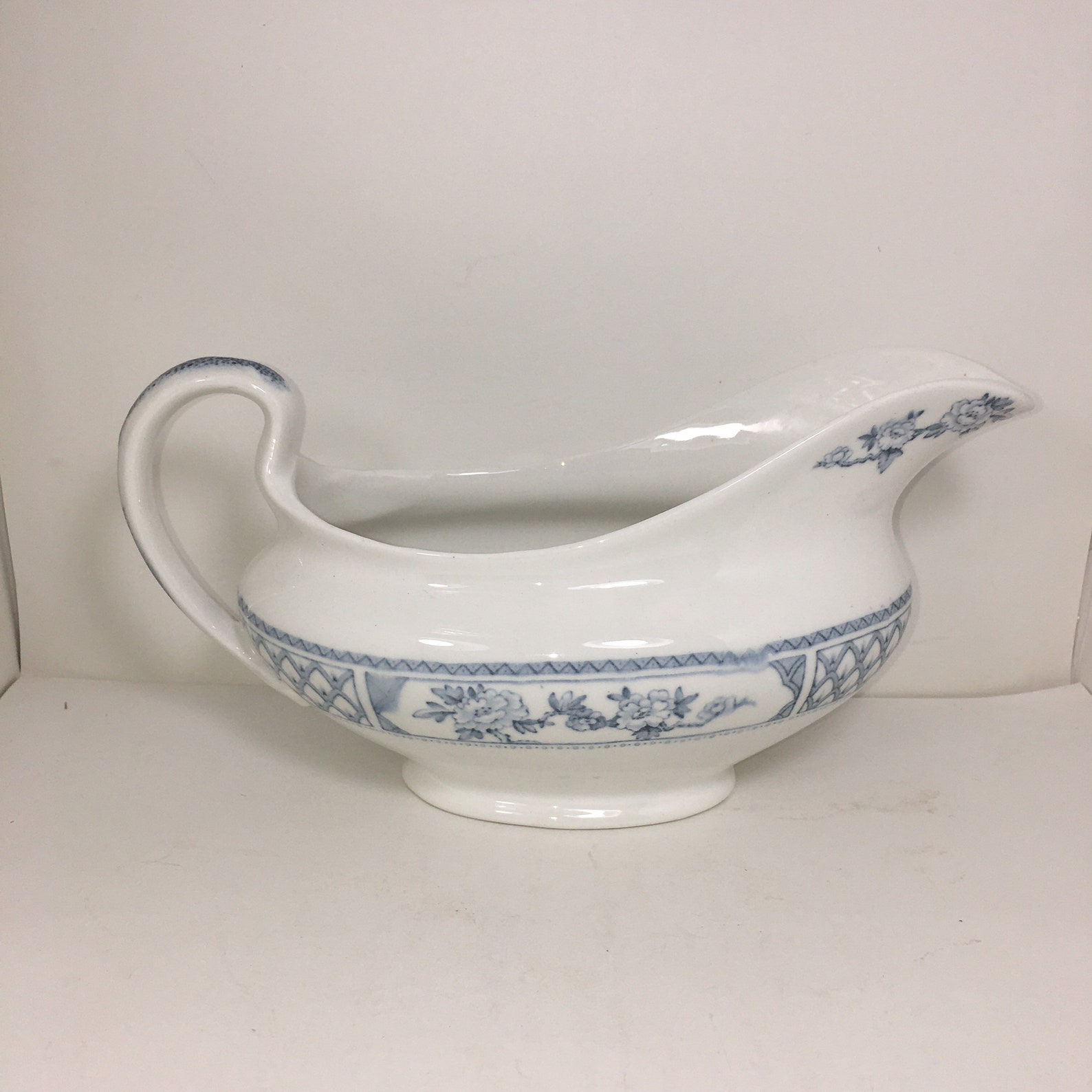 Johnson Brothers Blue Gravy Boat Vintage England Fine China Etsy