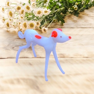 Miniature Blown Glass Dog Figurine, Blown Art Glass Animals, gifts for dog lover