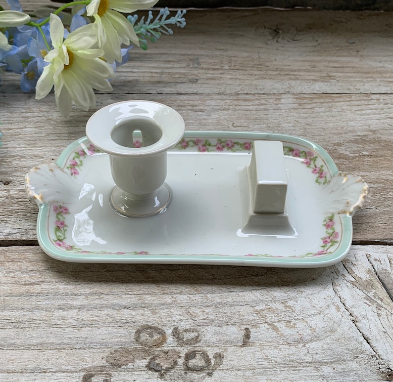 Haviland Limoges Vintage Candle Holder Dish With Match Strike Etsy