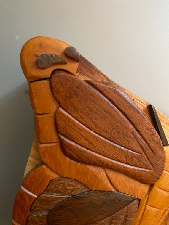 Butterfly Wooden Puzzle Box Gift Box Hand Carved Bu… Gem