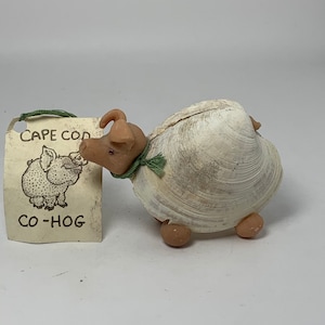 Cape Cod Co HOG PIG Figurine, Shell Animal Figurine -