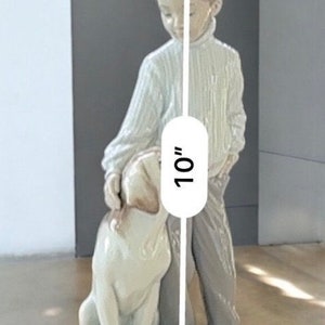 Lladro MY LOYAL FRIEND Dog Figurine #6902, Boy With Dog, Labrador Retriever Figure image 9