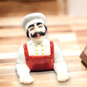 Vintage Chef Salt Pepper Shaker, Italian Chef Shaker
