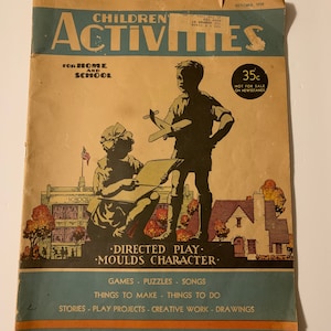 Vintage Magazine, Children’s Activities For Home and School Magazine October 1938 - Book