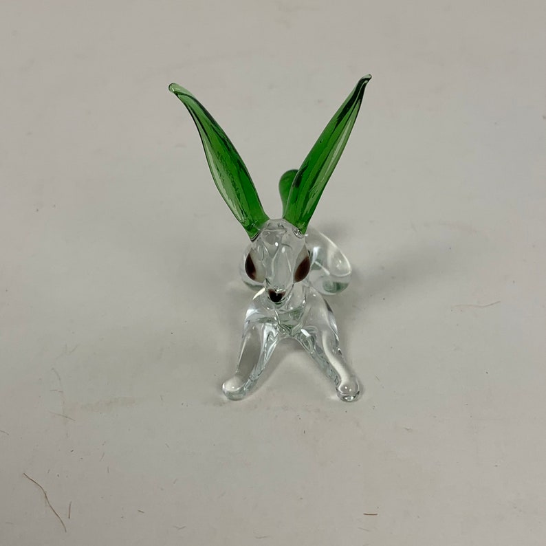Blown Glass Rabbit Art Sculpture Miniature Blown Glass Animals Etsy