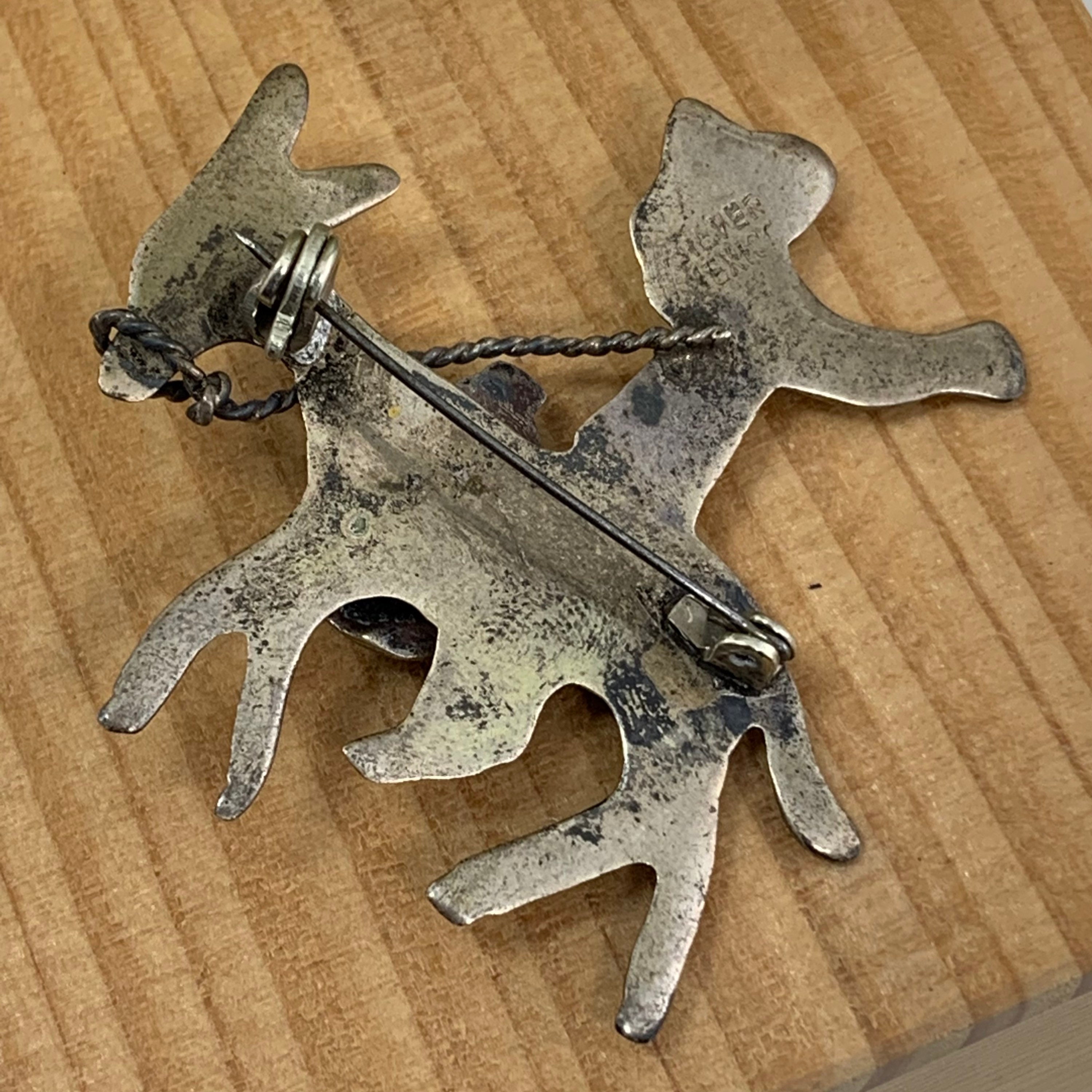 ヴィンテージ シルバー メキシコ ジュエリー ピン - ターコイズ アイ